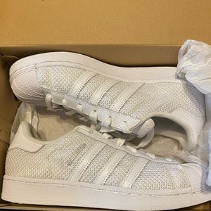 Adidas Superstar White Snake print white shoes